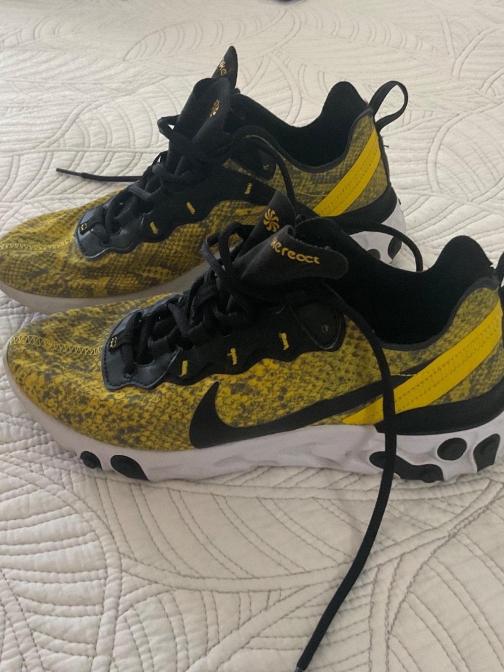 Nike React Element 55 Yellow/Black Snake Print